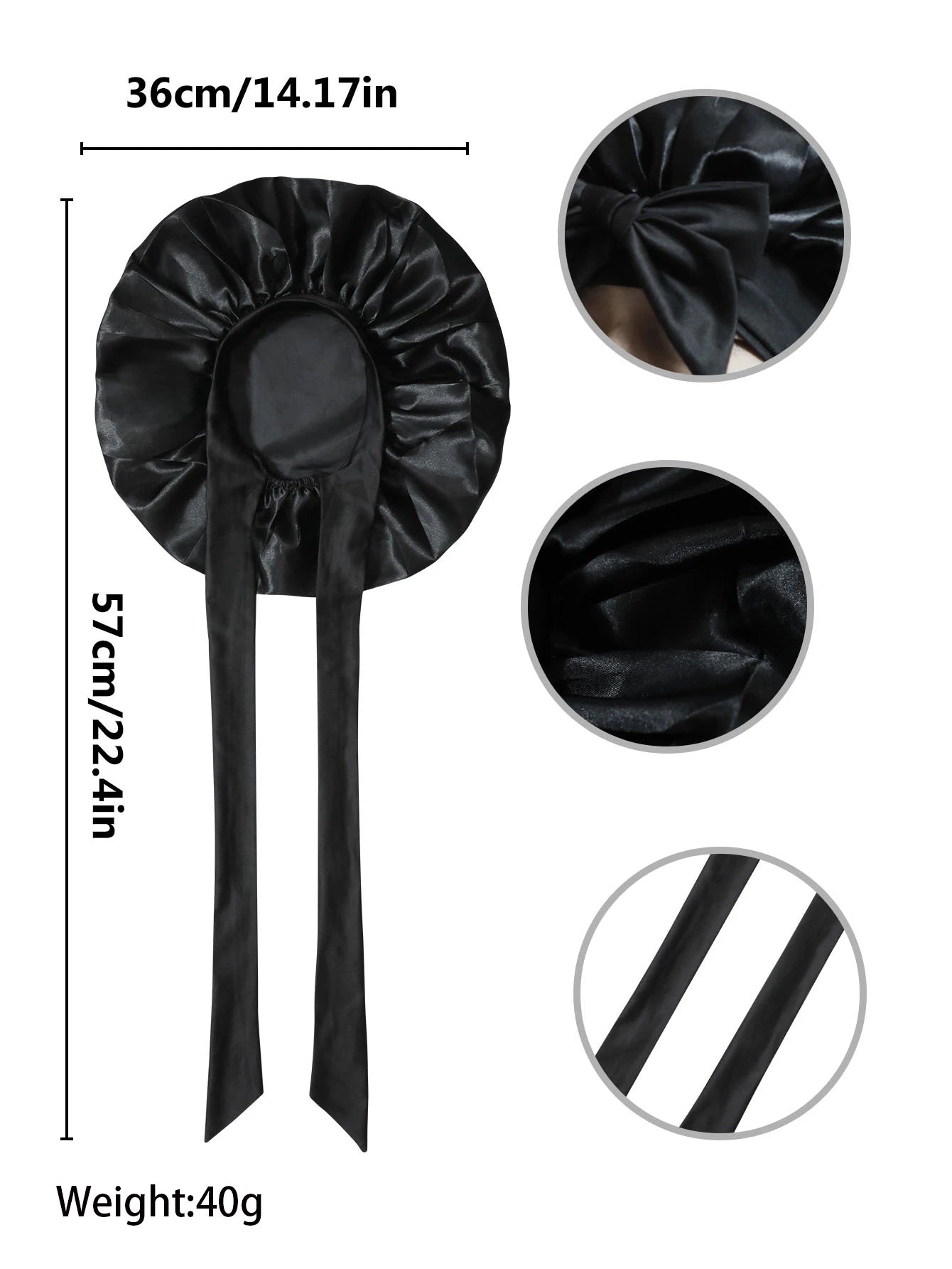 Satin Sleep Bonnet with Tie Band