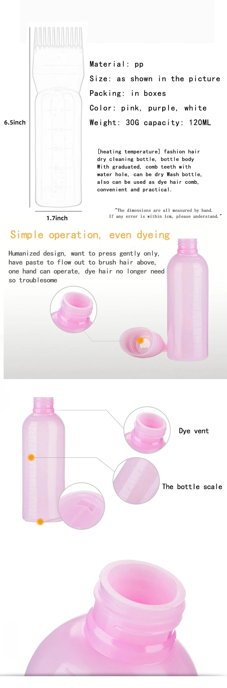 Precision Hair Oil Applicator Bottle Set (3 Pack, 120ml)