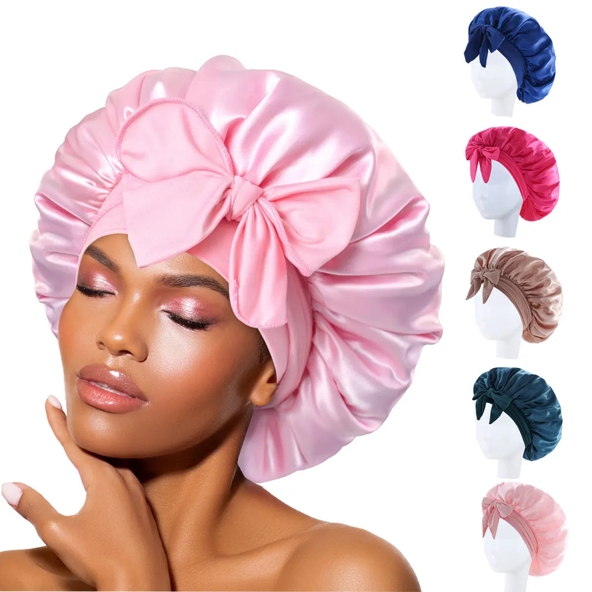 Satin Sleep Bonnet with Tie Band