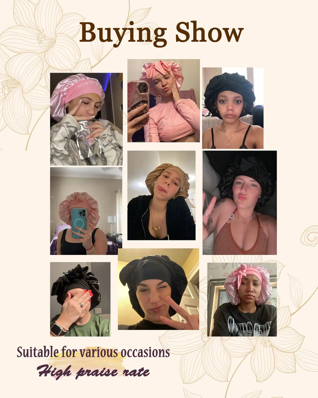 Satin Sleep Bonnet with Tie Band